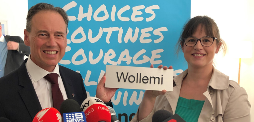 Health Minister Greg Hunt and ICLA CEO Rachel Green at the opening of Wollemi